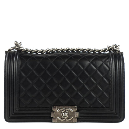 Chanel Lambskin Quilted Medium Boy Flap Black 1 of 8