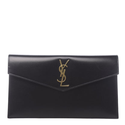 Saint Laurent Smooth Shiny Calfskin Monogram Uptown Pouch Black 1 of 7