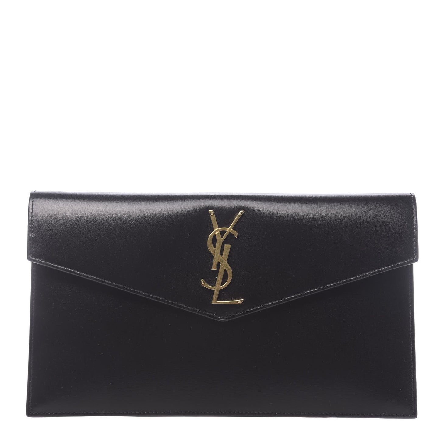 Smooth Shiny Calfskin Monogram Uptown Pouch Black