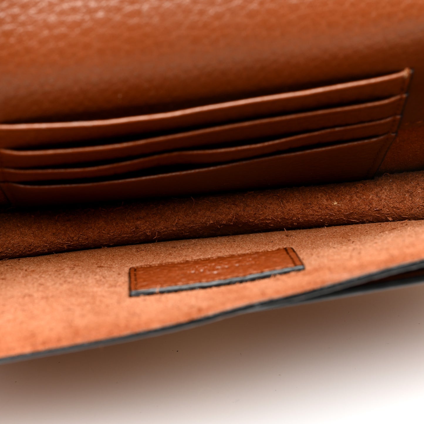 Pebbled Calfskin Rockstud Envelope Wallet on Chain Bright Cognac