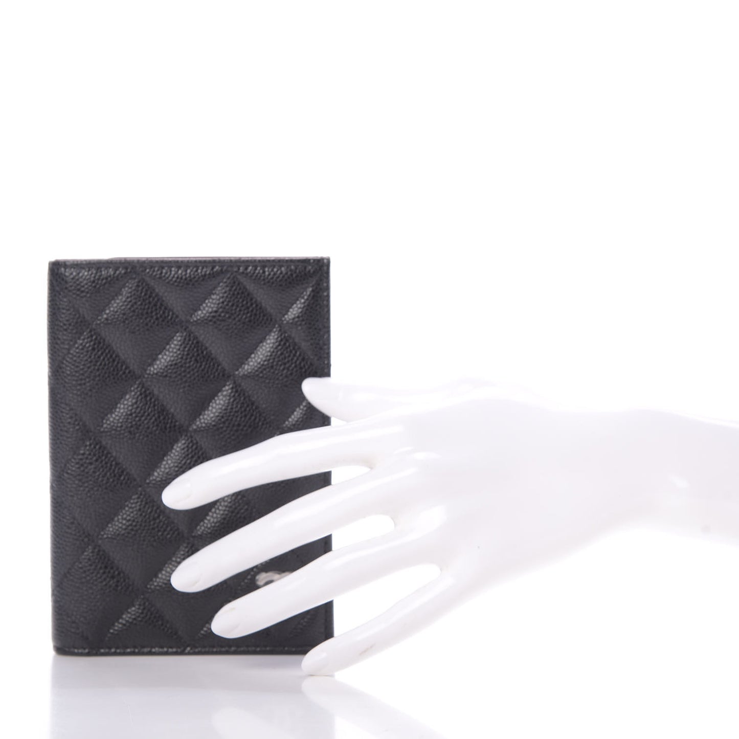 Caviar Quilted Passport Holder Black