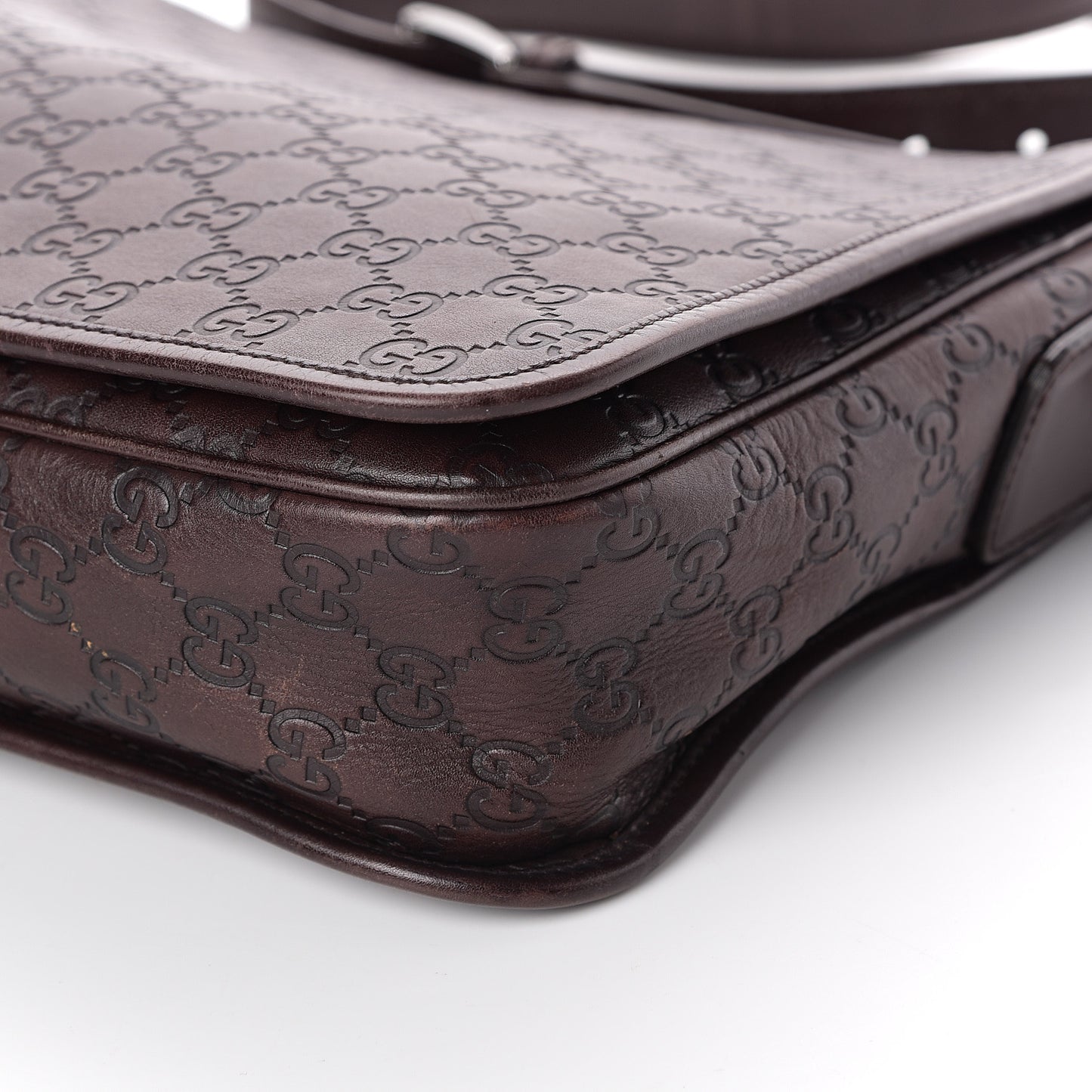 Guccissima Flap Messenger Bag Dark Brown