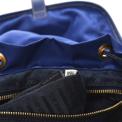 Prada Tessuto Nylon Saffiano Vela Medium Backpack Blue 7 of 11