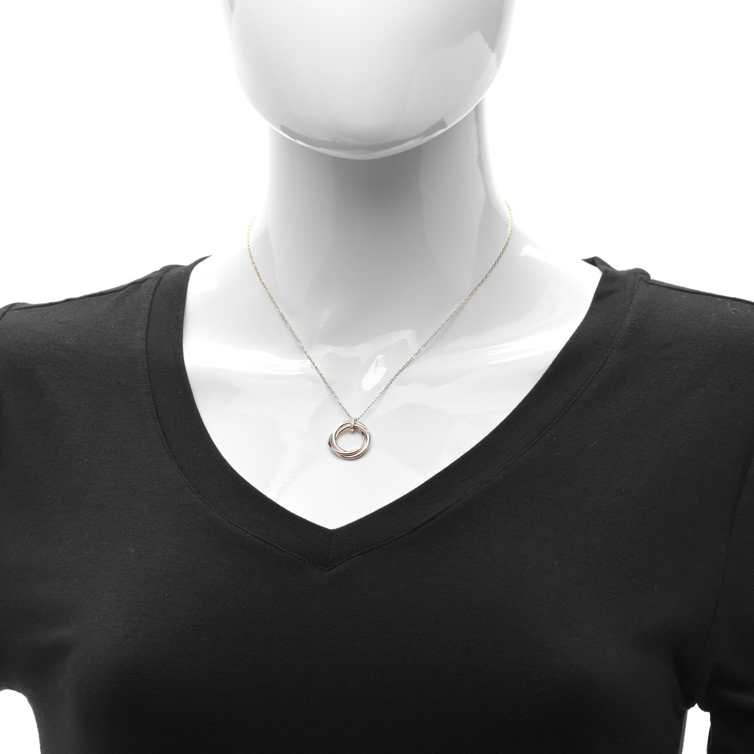 Cartier 18K Pink Gold Diamond Trinity Pendant Necklace 2 of 8