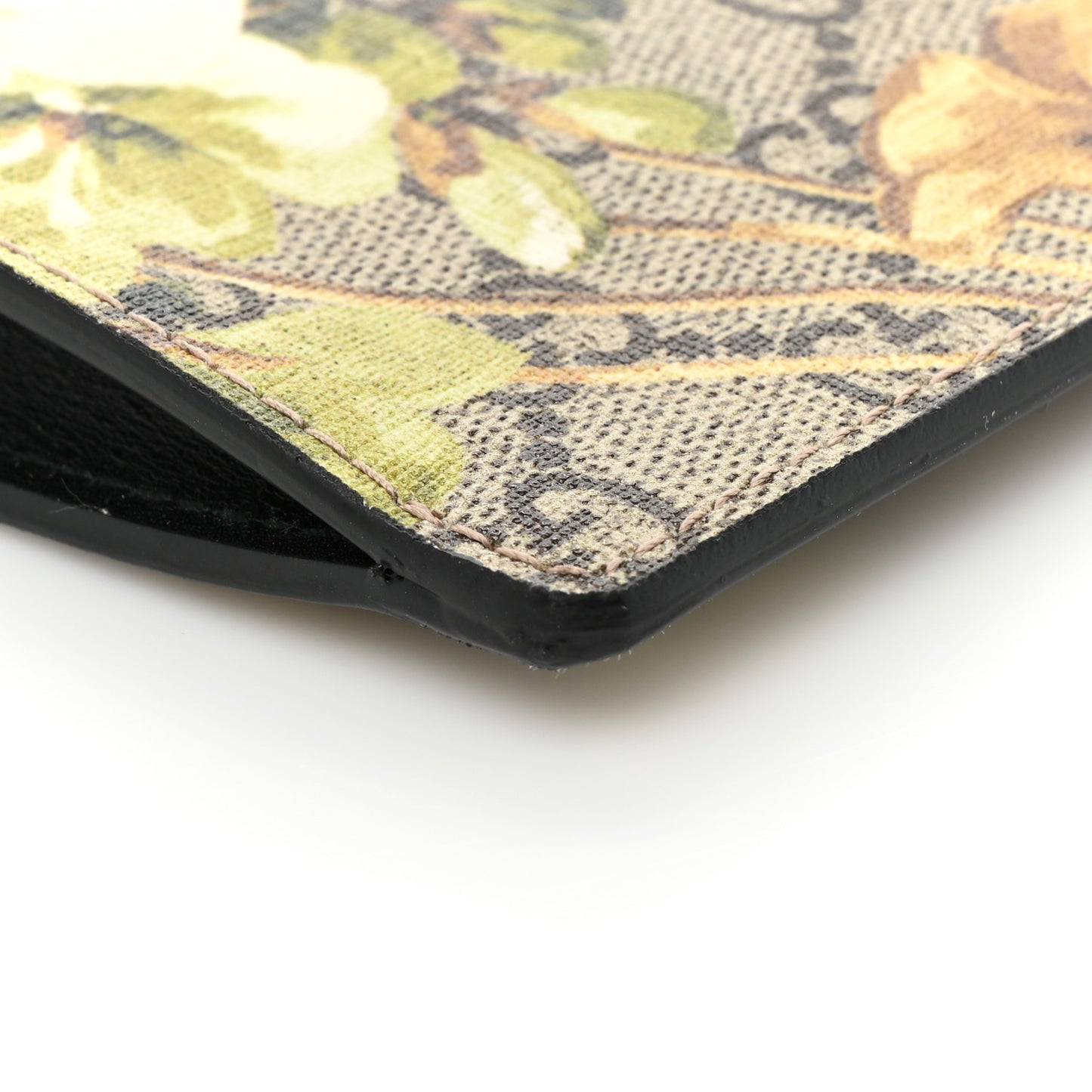 GG Supreme Monogram Blooms Small Zip Wristlet Pouch Beige New Military Black