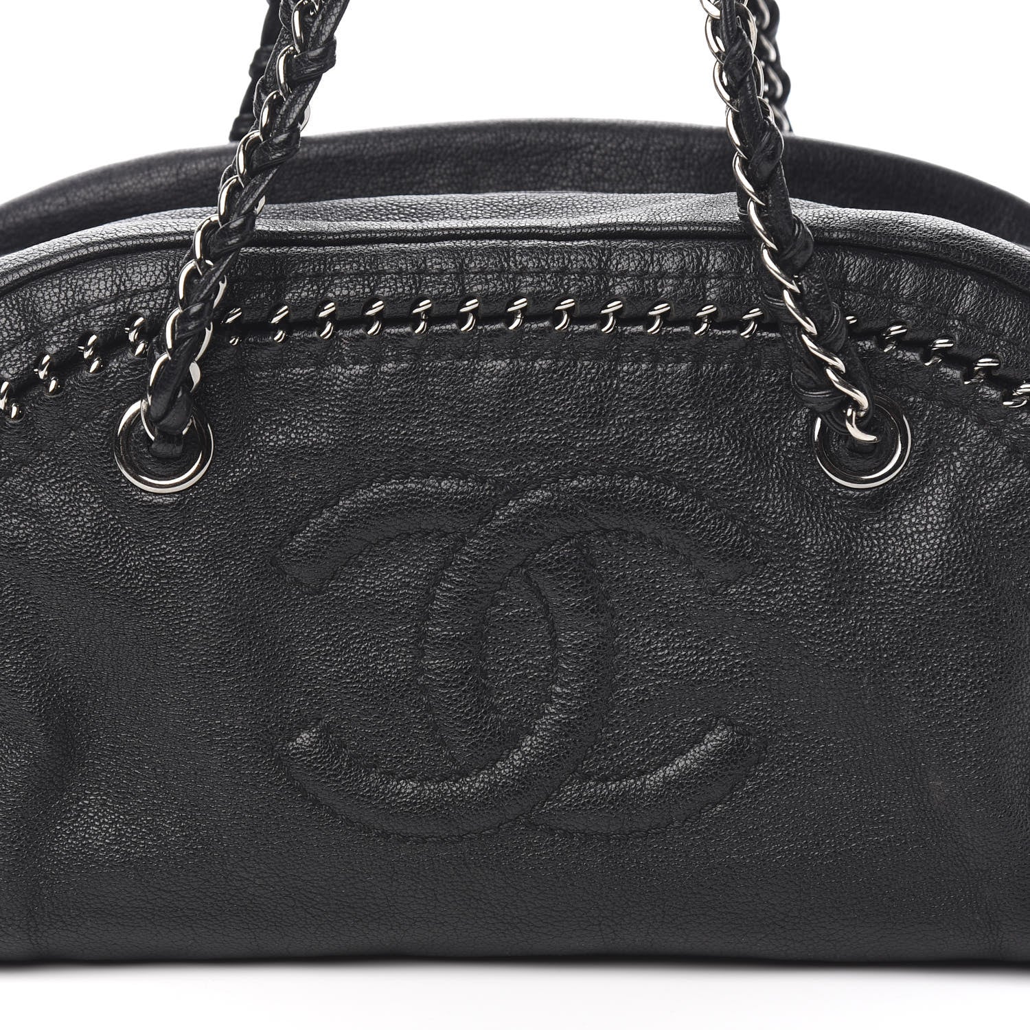 Chanel Goatskin Medium Luxe Ligne Bowler Black 10 of 10