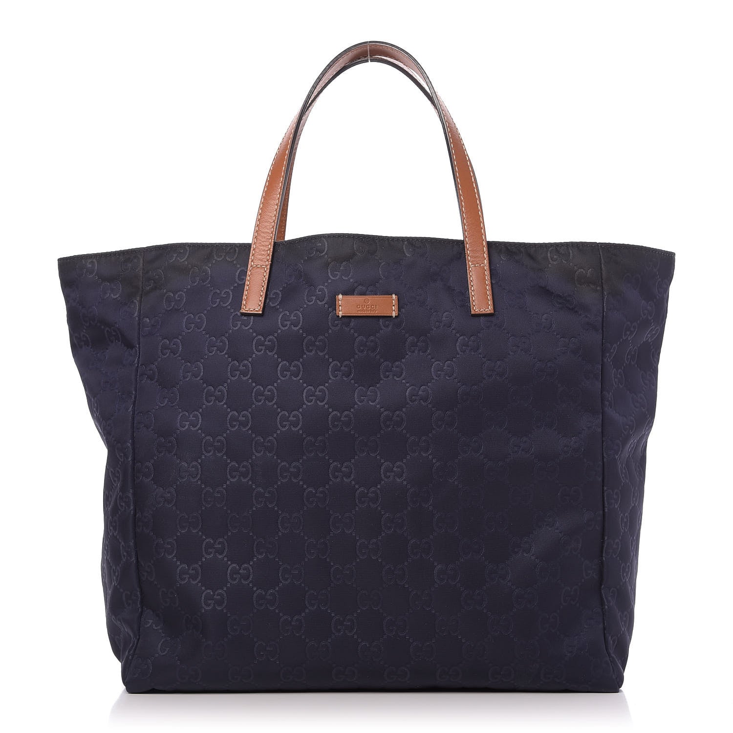 Gucci Nylon Guccissima Medium Tote Navy 1 of 12
