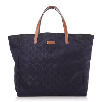 Gucci Nylon Guccissima Medium Tote Navy 1 of 12