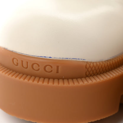 Gucci Calfskin GG Supreme Monogram Nappa Quilted Lace Up Ankle Boots 38 Mystic White Beige 9 of 10