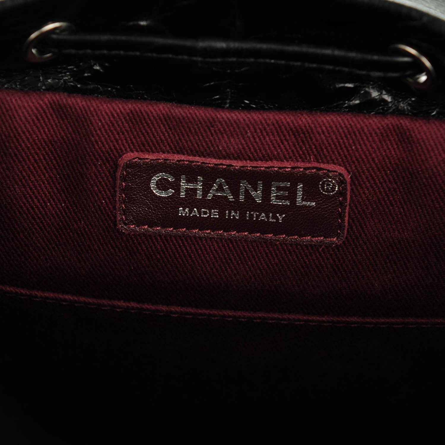 Chanel Glazed Calfskin Shearling Quilted Small Mountain Backpack Black Ivory 7 of 8