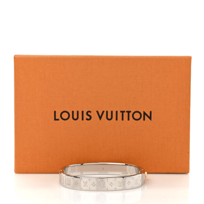 Louis Vuitton Palladium Monogram Nanogram Cuff S Silver 6 of 6