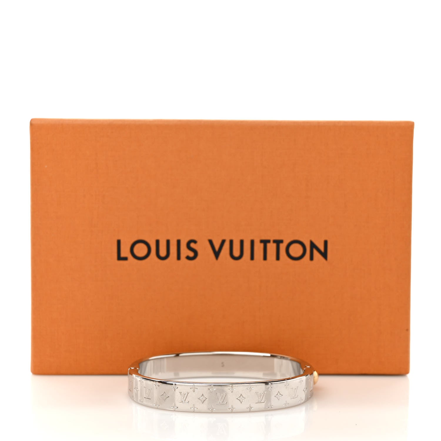 Louis Vuitton Palladium Monogram Nanogram Cuff S Silver 6 of 6
