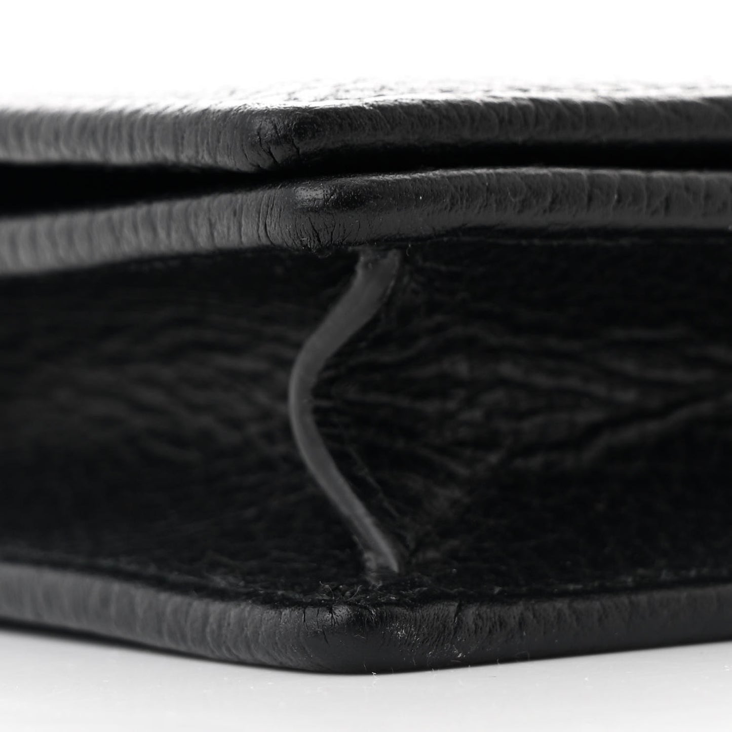 Calfskin Mini GG Marmont Chain Wallet Black