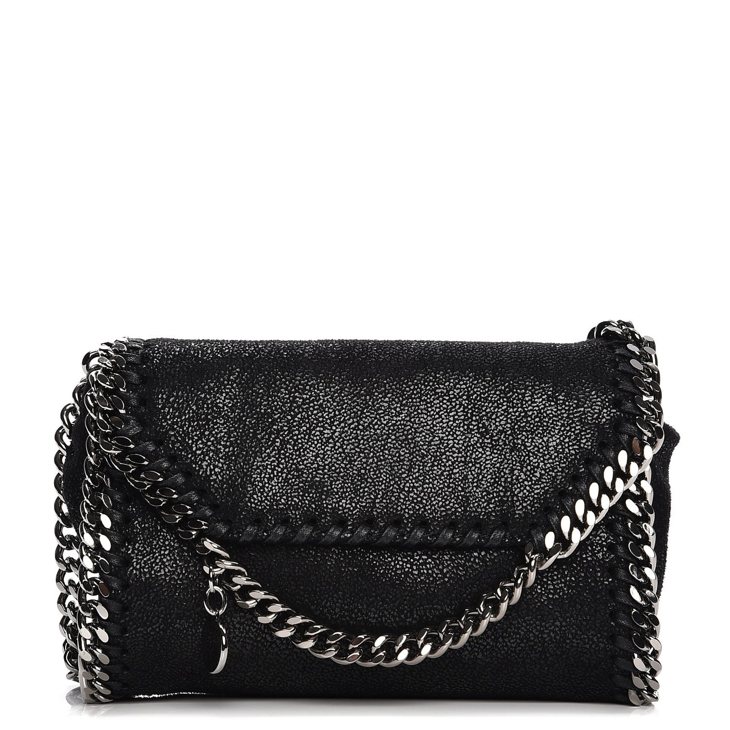 Shaggy Deer Tiny Fold Over Falabella Tote Black