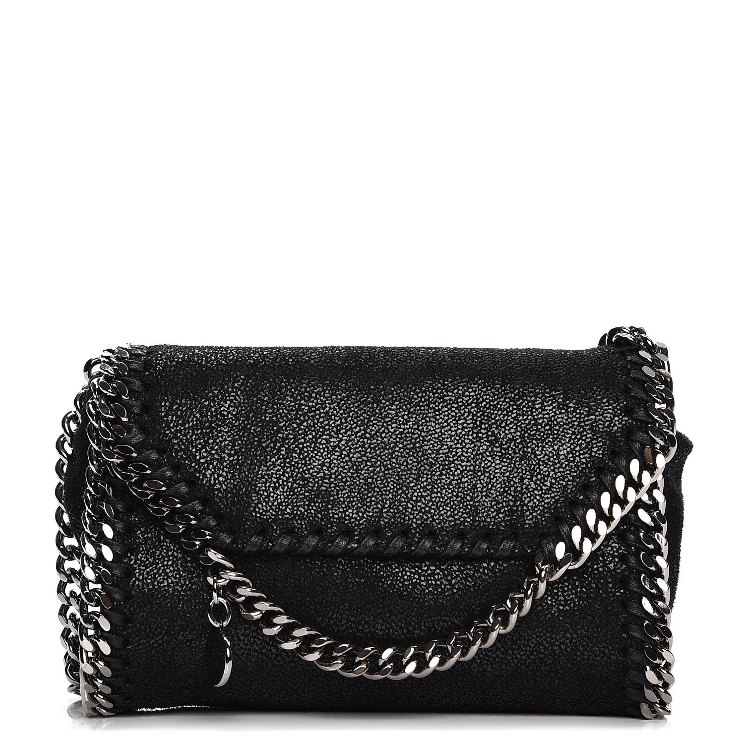 Stella McCartney Shaggy Deer Tiny Fold Over Falabella Tote Black 1 of 8