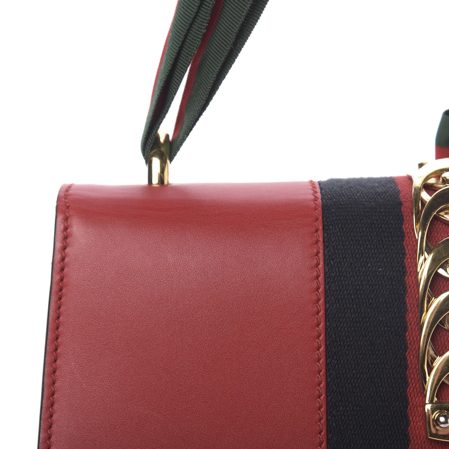 Gucci Calfskin Small Sylvie Shoulder Bag Hibiscus Red 11 of 17