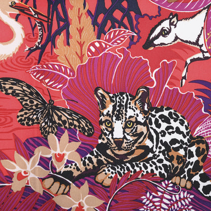 Hermes Silk Wild Singapore Scarf 90 Rouge Violet Beige 4 of 7