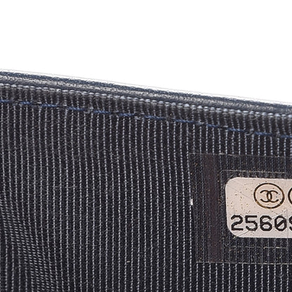 Chanel Metallic Caviar Quilted Medium Flap Wallet Dark Blue 8 of 9
