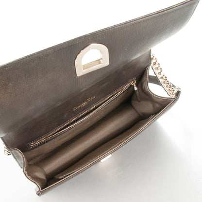 Christian Dior Metallic Goatskin Medium Diorama Flap Bag Brown 6 of 9