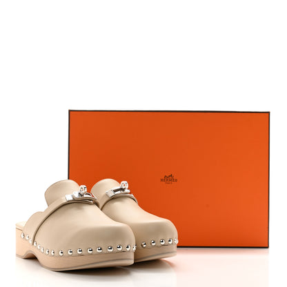 Hermes Calfskin Carlotta Mules 35 Hetre 9 of 9