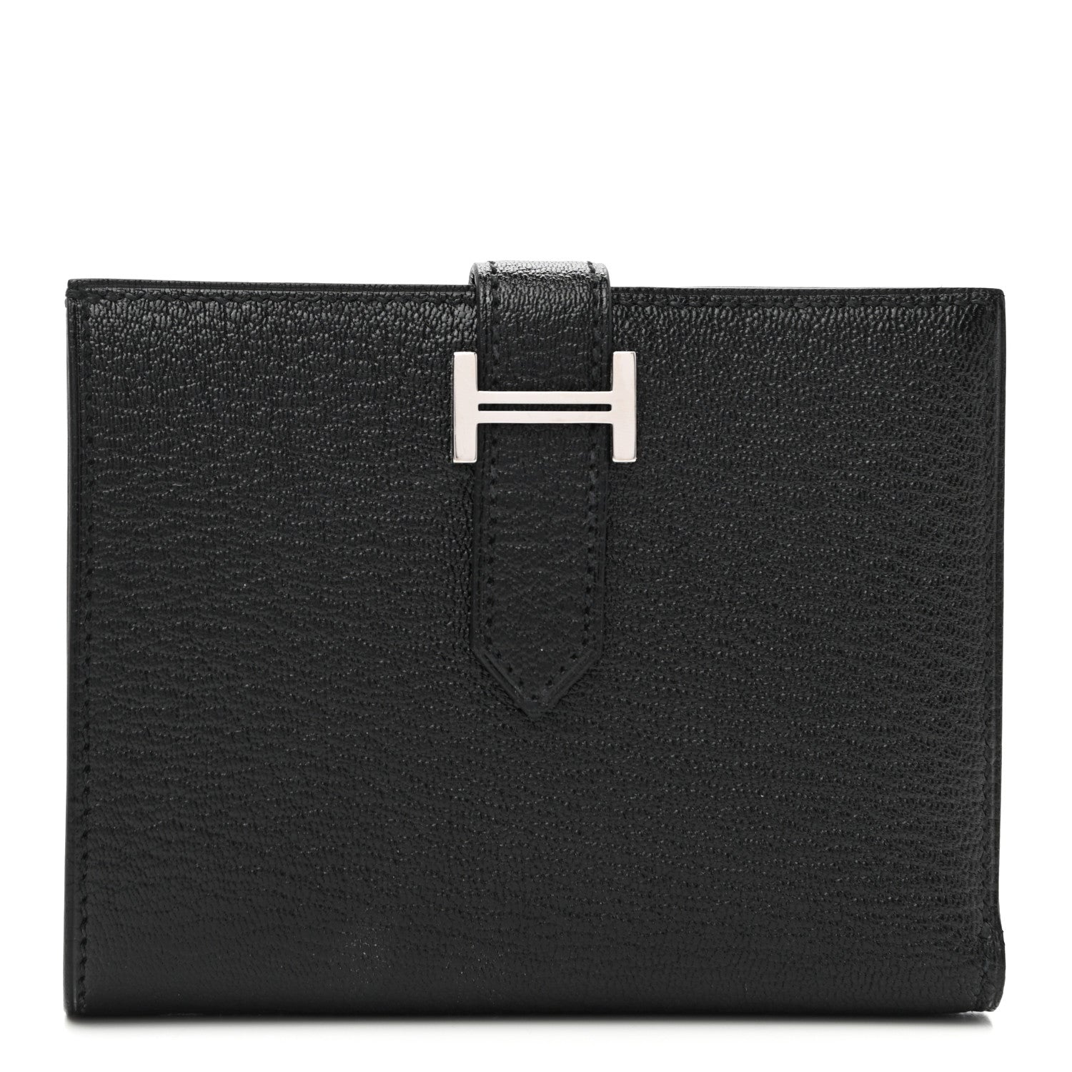 Hermes Chevre Mysore Bearn Compact Wallet Black 1 of 7