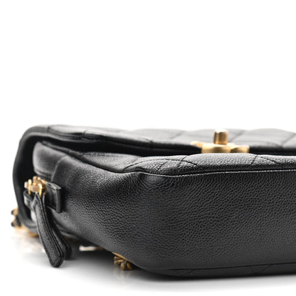 Chanel Shiny Caviar Quilted Chain Melody Backpack Black 9 of 10