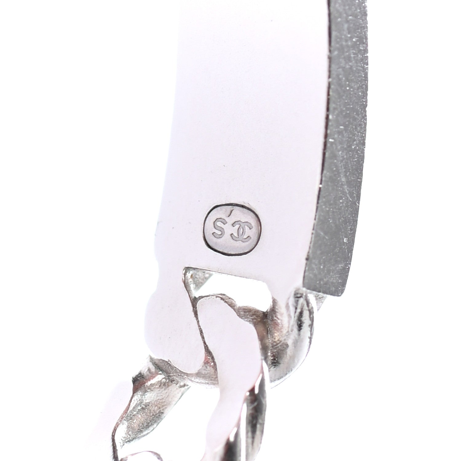 Chanel Metal Crystal Chain Cuff Silver 4 of 5