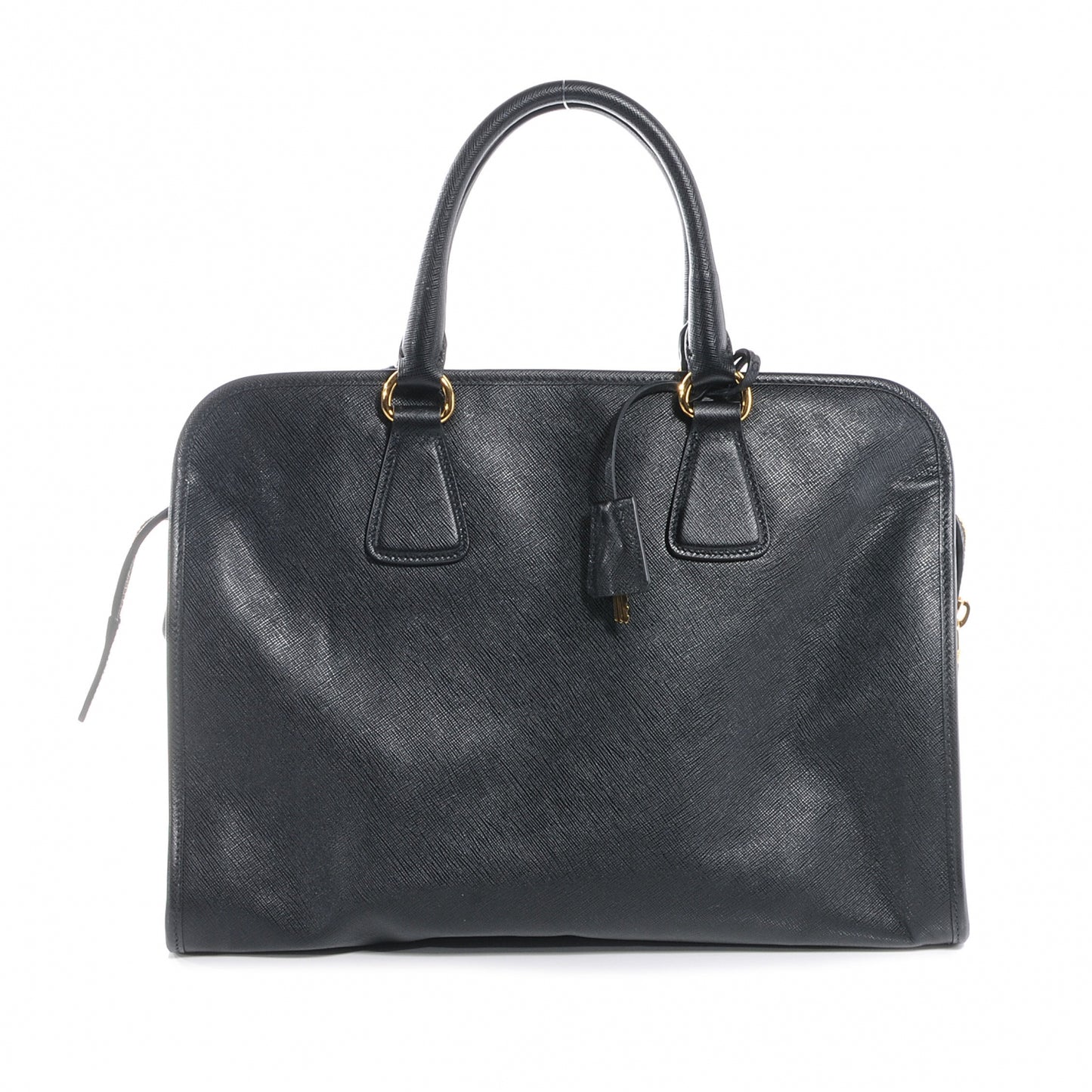 Saffiano Cuir Top Handle Dome Tote Black