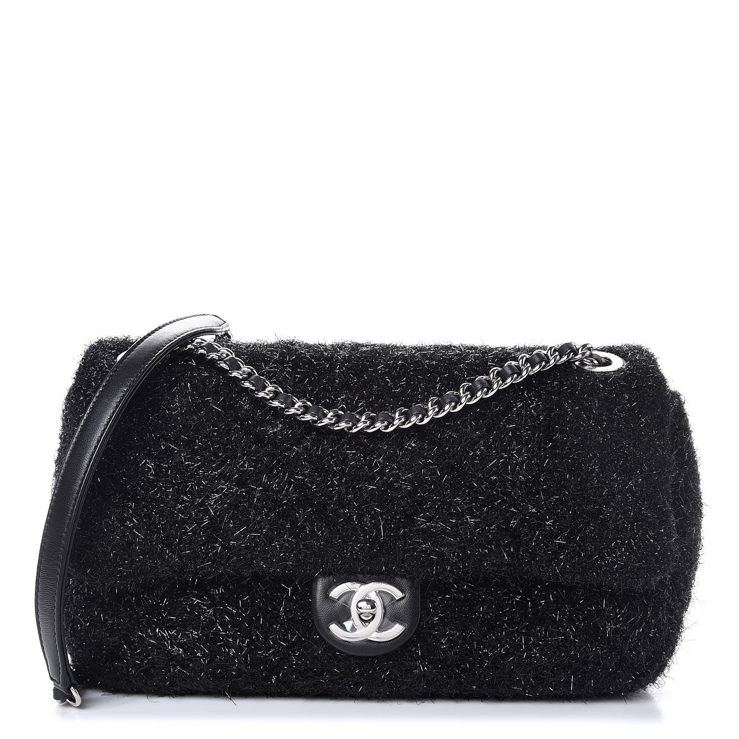Lurex Knit Medium Pluto Glitter Flap Black