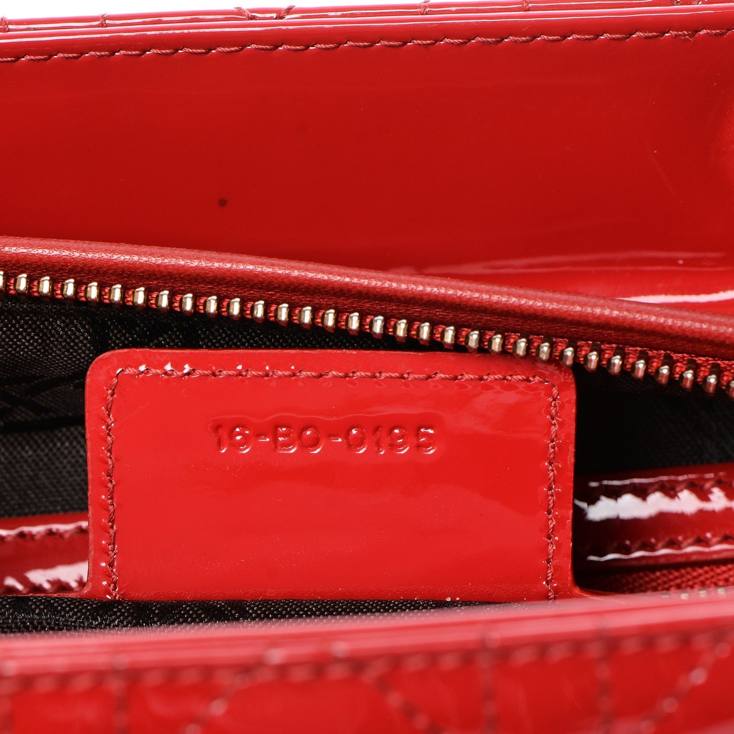 Patent Cannage Medium Lady Dior Red