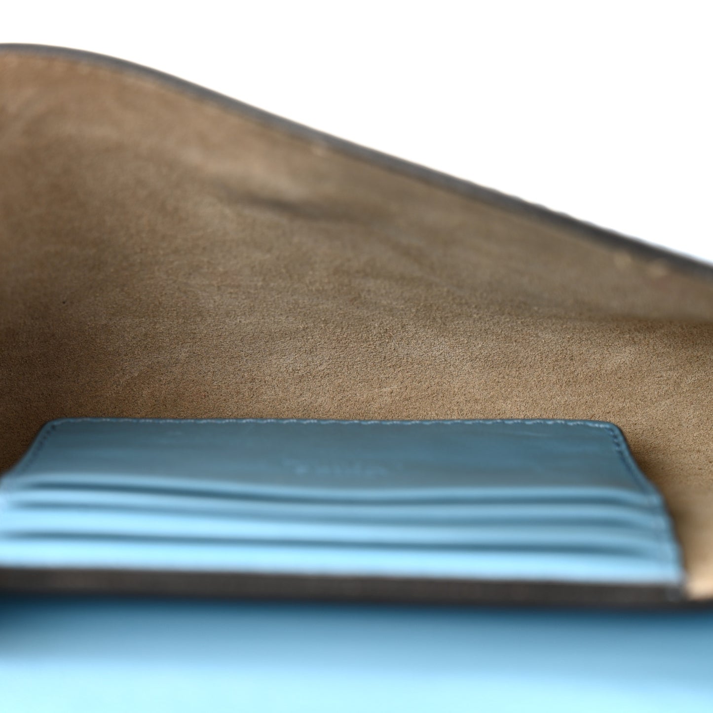 Suede Calfskin Faye Wallet On Strap Vinyl Blue