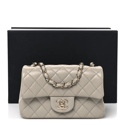 Chanel Lambskin Quilted Mini Rectangular Flap Grey 11 of 11