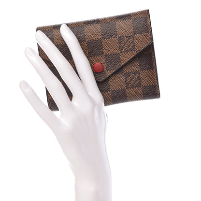 Louis Vuitton Damier Ebene Victorine Wallet Red 2 of 11