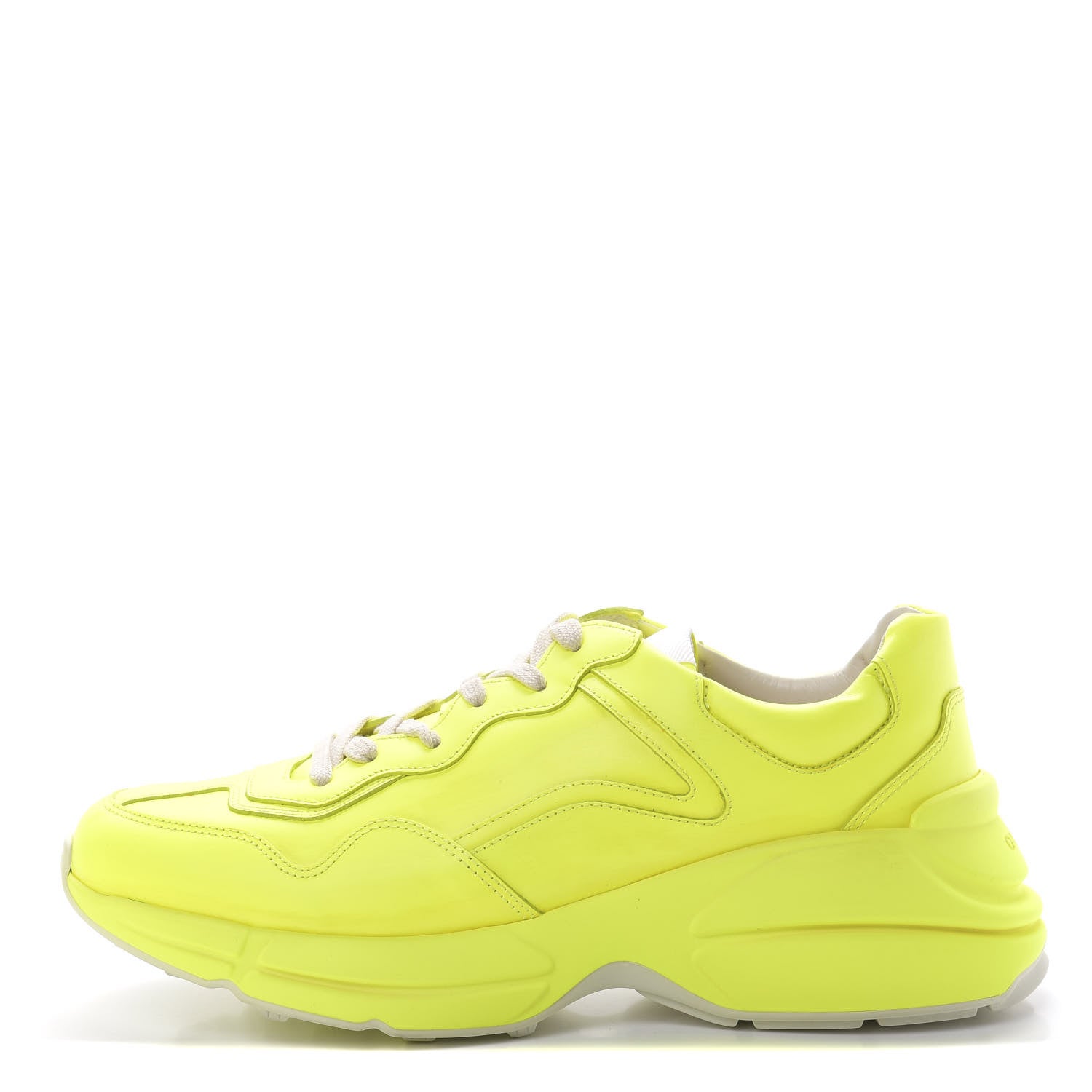 Gucci Calfskin Mens Rhyton Sneakers 8.5 Yellow Fluo 1 of 9