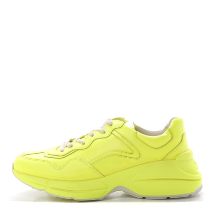 Gucci Calfskin Mens Rhyton Sneakers 8.5 Yellow Fluo 1 of 9