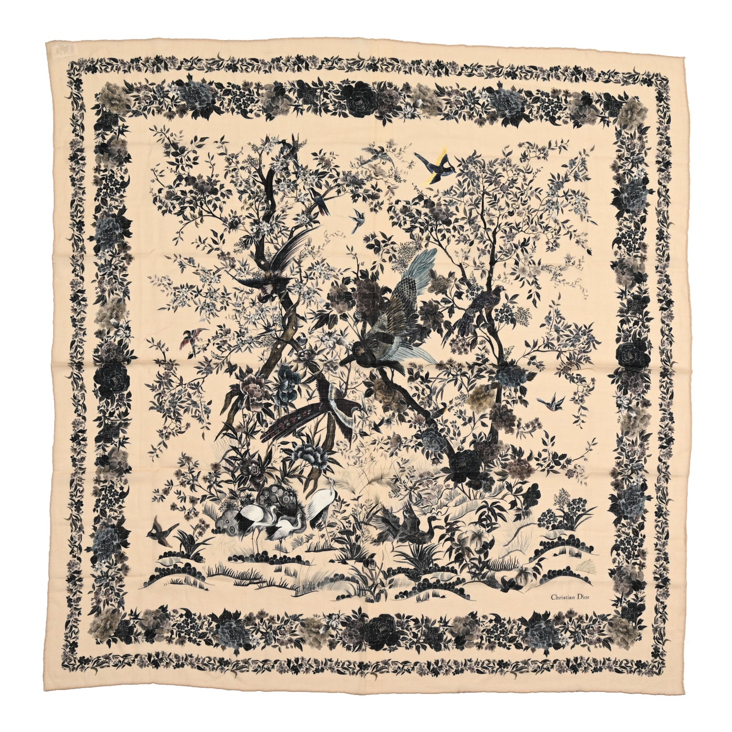 Silk Jardin D'Hiver Scarf Beige
