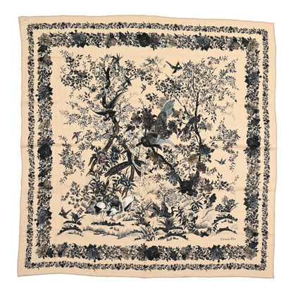 Christian Dior Silk Jardin D'Hiver Scarf Beige 1 of 3