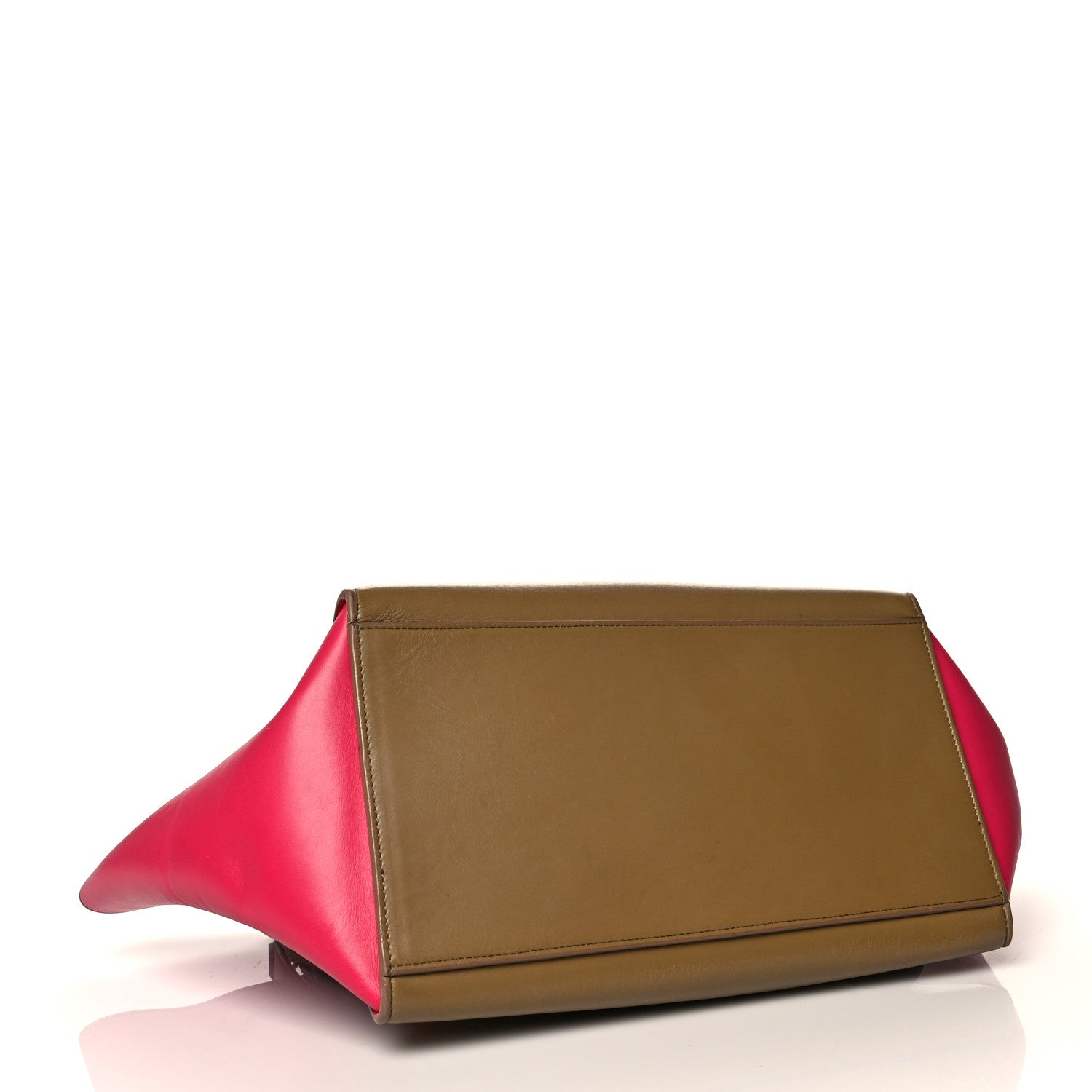 Celine Smooth Calfskin Medium Bicolor Trapeze Taupe Fuchsia 3 of 15
