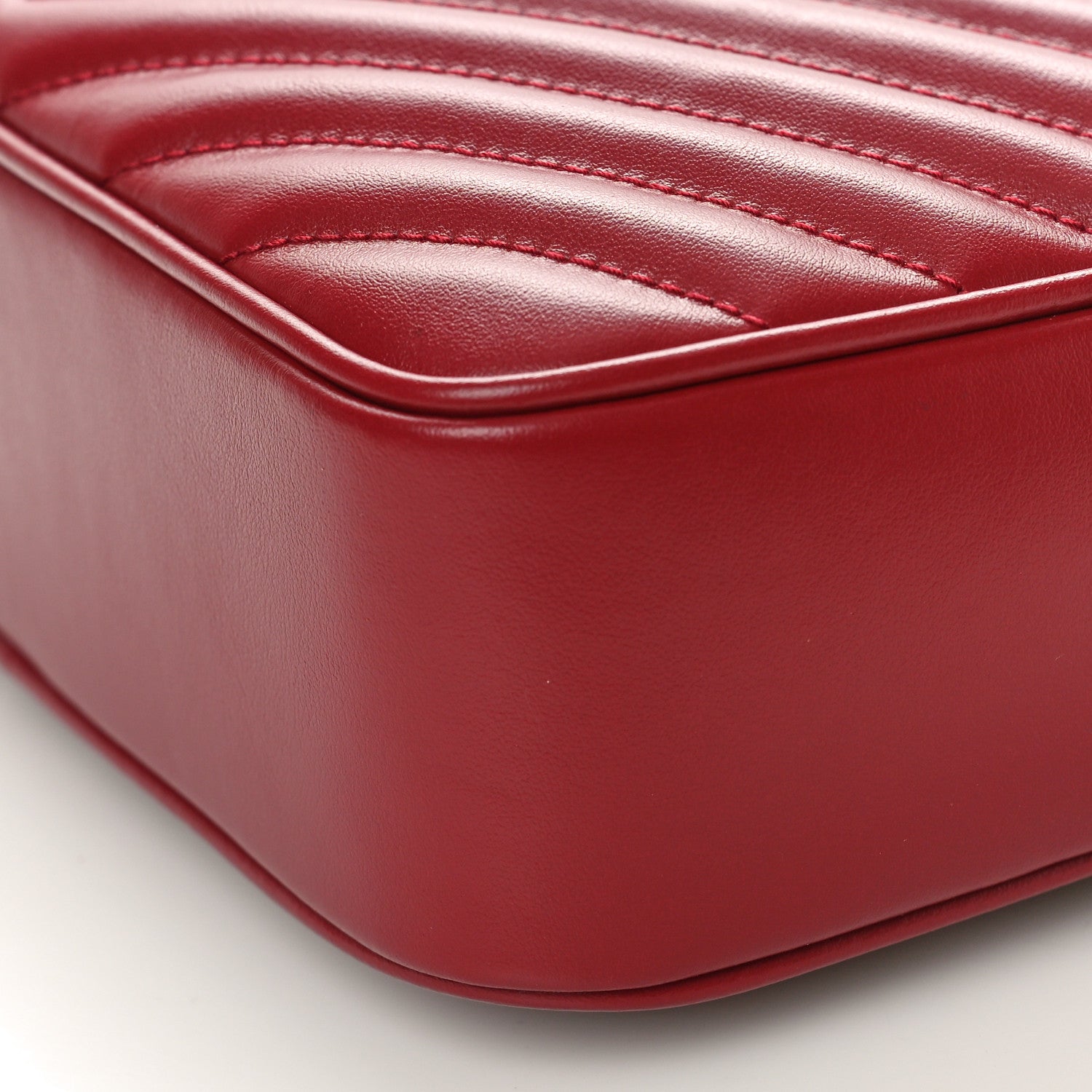 Saint Laurent Calfskin Matelasse Monogram Lou Camera Bag Opyum Red 10 of 10