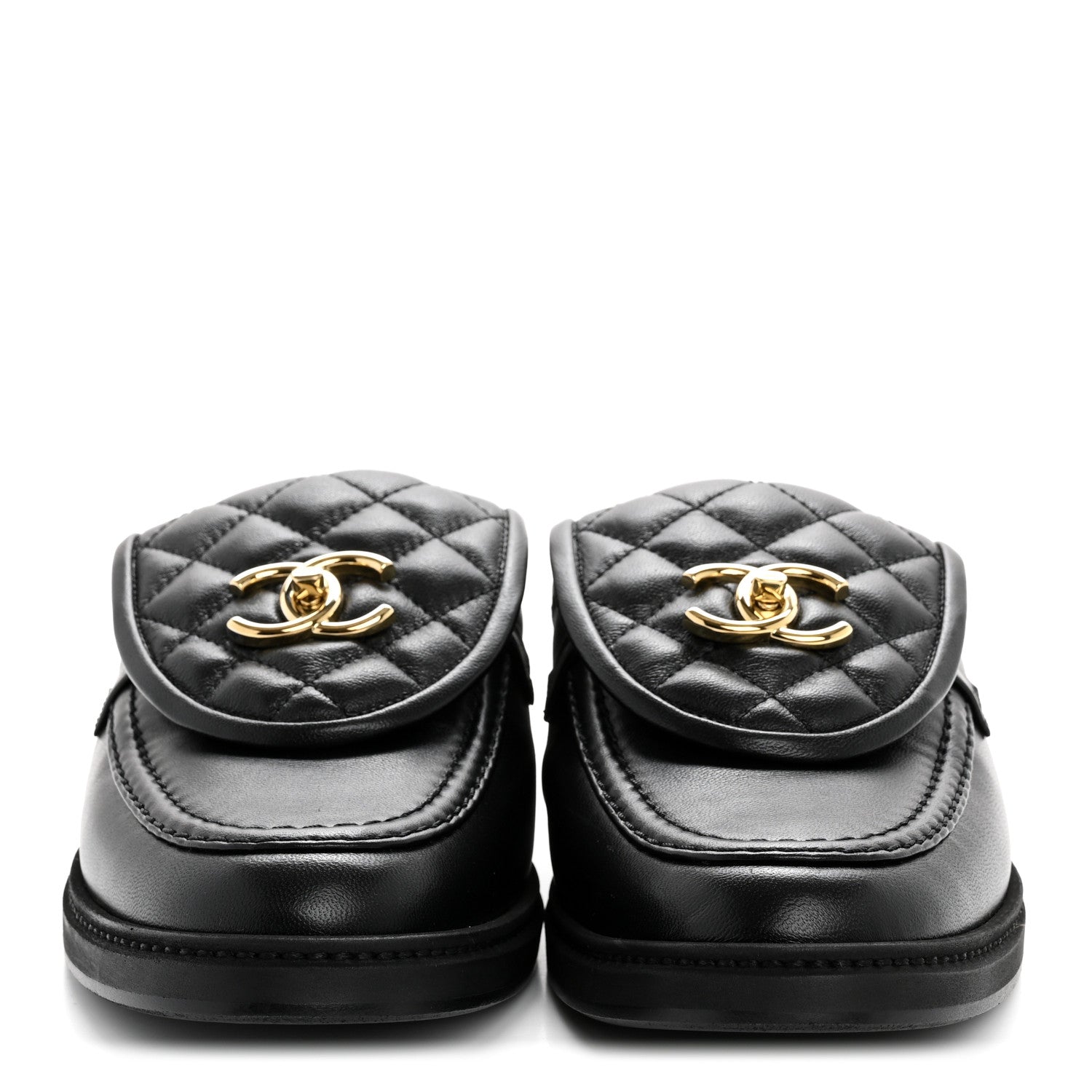 Chanel Lambskin Quilted CC Turnlock Mules 40.5 Black 3 of 11