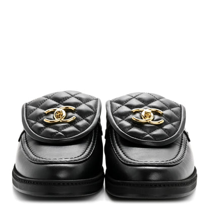 Chanel Lambskin Quilted CC Turnlock Mules 40.5 Black 3 of 11