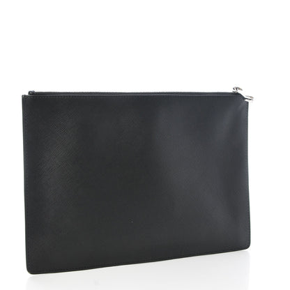 Givenchy Textured Coated Canvas Gothic Medium Cosmetic Pouch Black 3 of 9