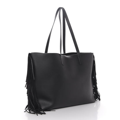 Saint Laurent Calfskin Large Fringe Shopping Tote Black 3 of 11