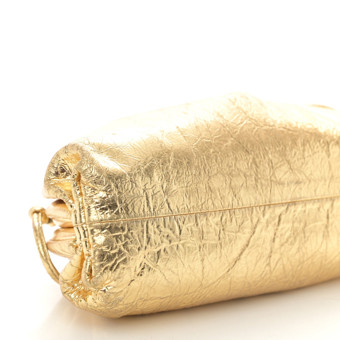 Metallic Crushed Calfskin The Mini Pouch Gold