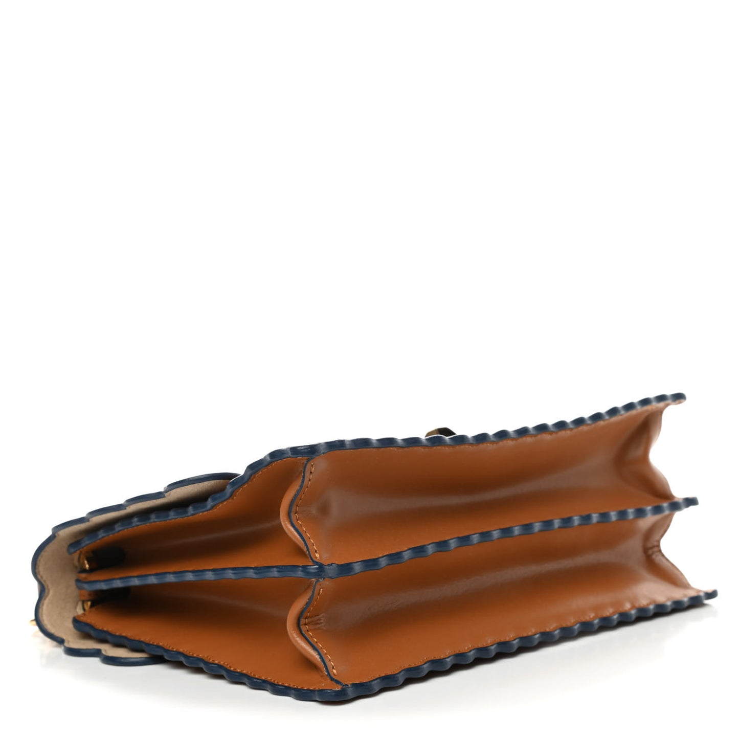 Vitello Liberty Scalloped Studded Kan I Shoulder Bag Caramello