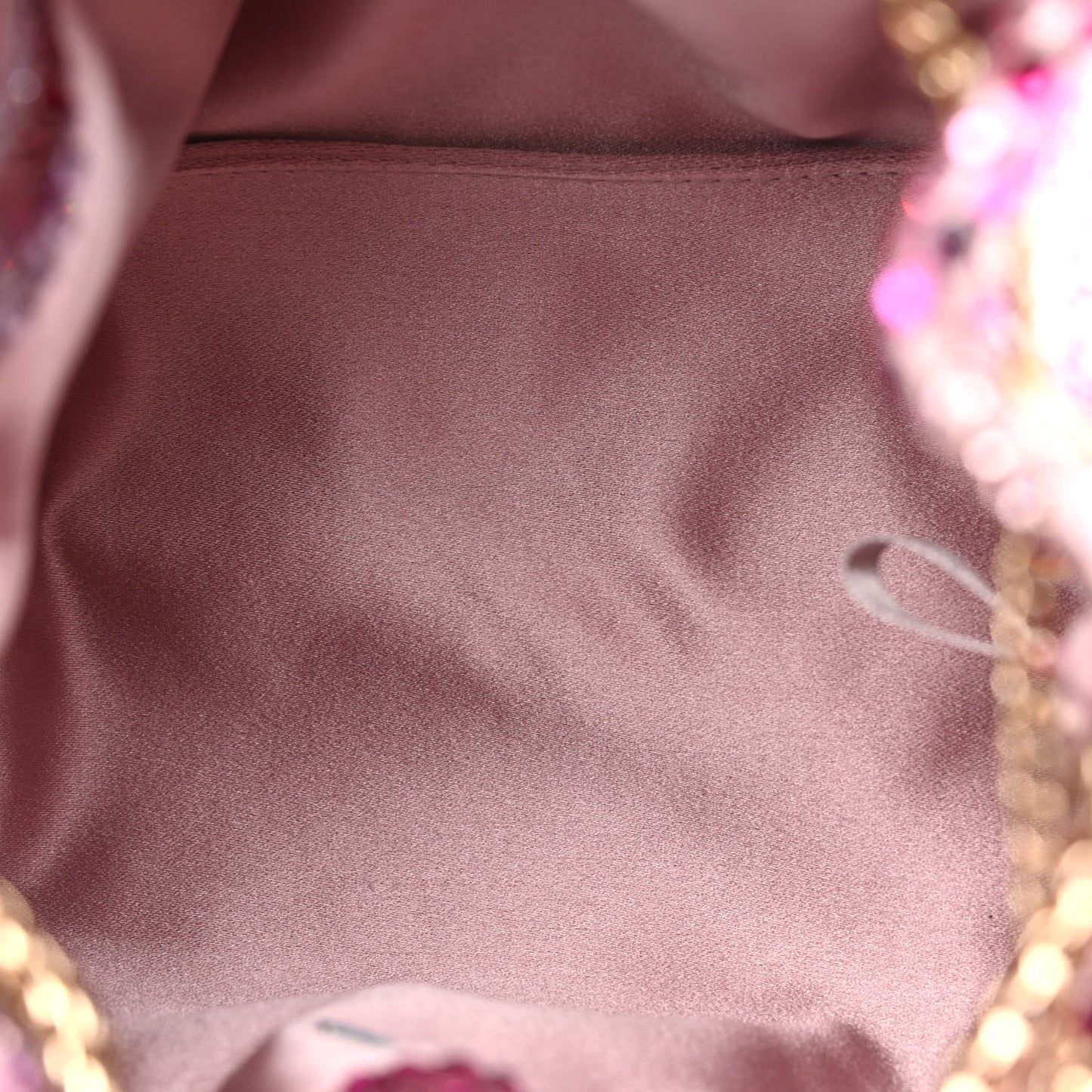 Satin Wave Degrade Hotfix Crystal Embellished Bon Bon Bucket Bag Pink Mix