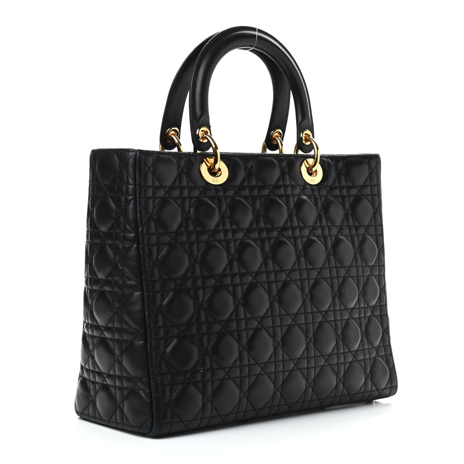 Christian Dior Lambskin Cannage Large Lady Dior Navy Blue 2 of 8