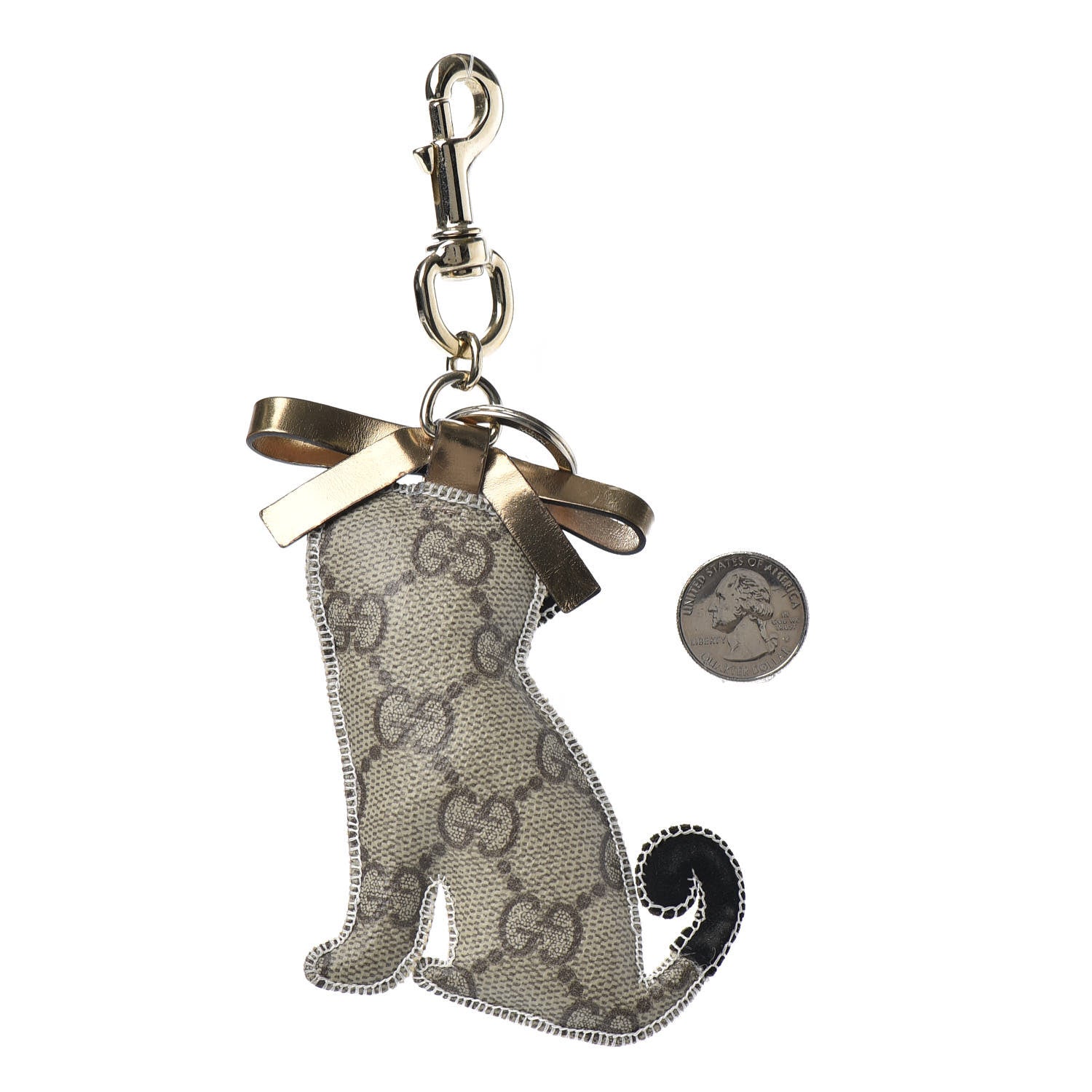 Gucci GG Supreme Monogram Oliver Pug Dog Key Charm 2 of 4