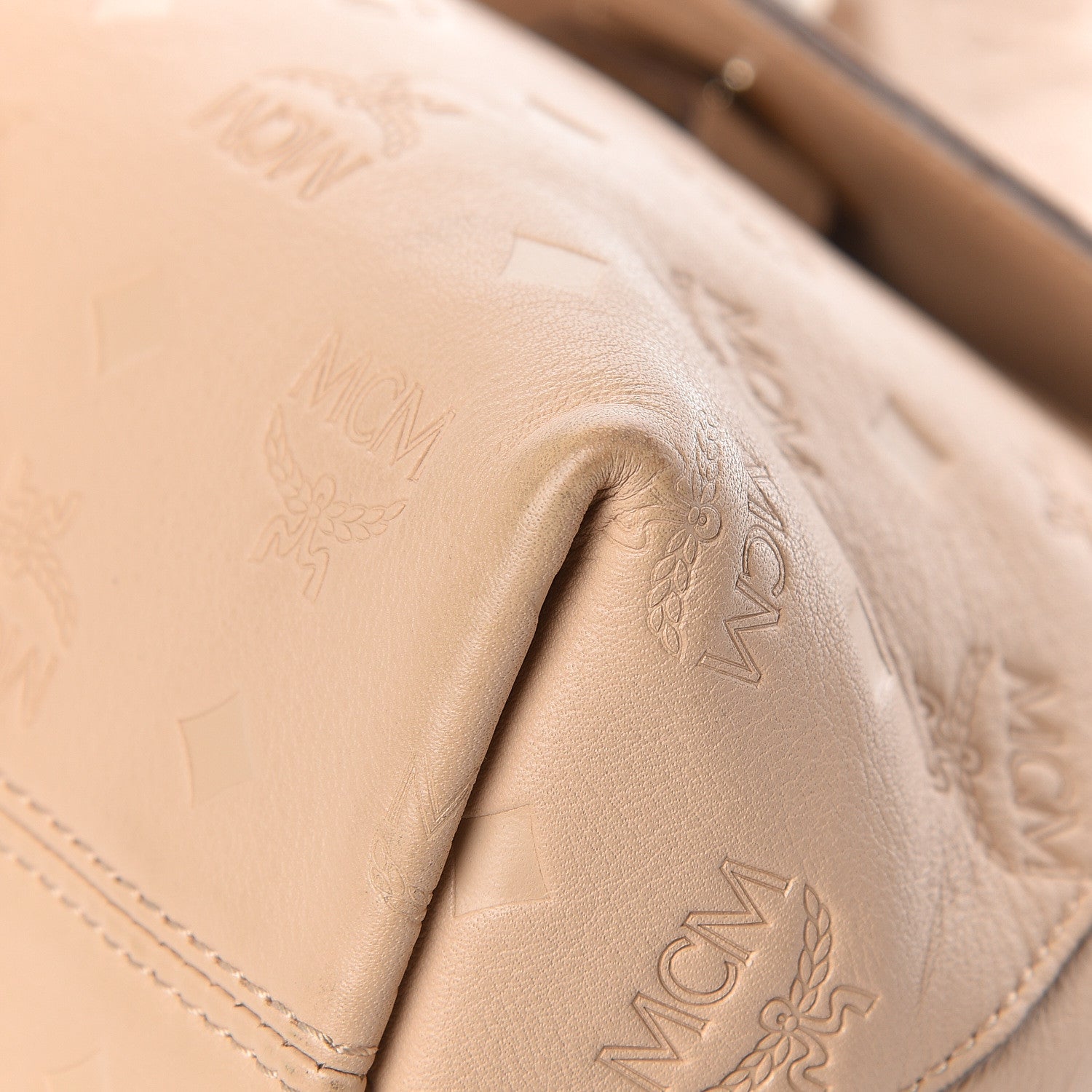 MCM Calfskin Ottomar Monogram Small Original Crossbody Bag New Beige 12 of 16
