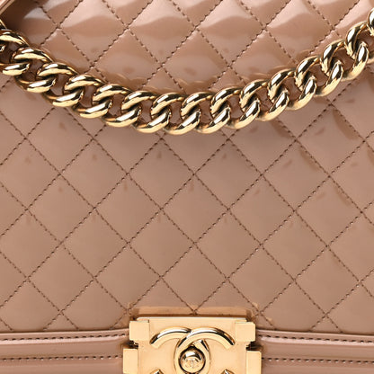 Chanel Iridescent Glazed Calfskin Quilted New Medium Boy Flap Dark Beige 8 of 12